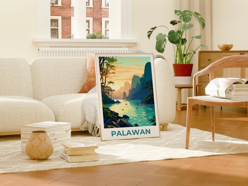 Palawan Poster, Palawan Print, Philippines Poster, Philippines Print, Palawan Travel Poster, Beach Art, Palawan Art