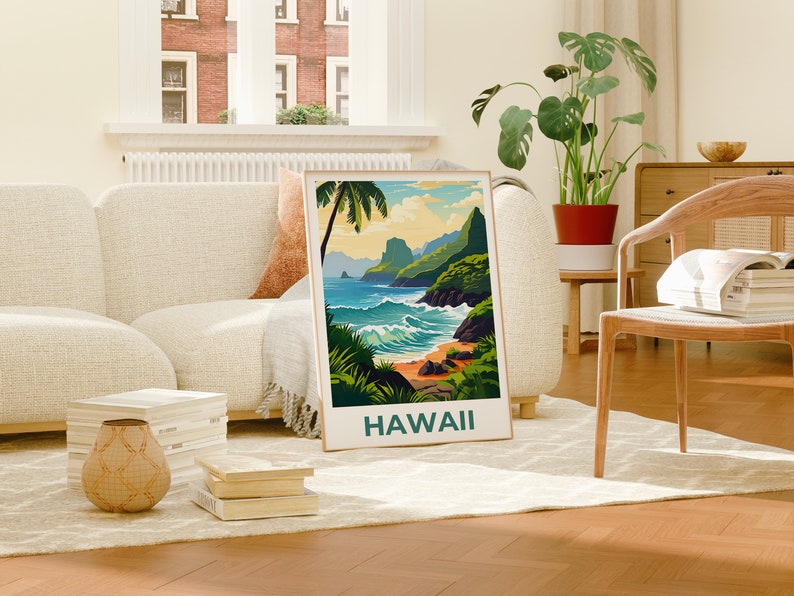 Hawaii Poster, Hawaii Print, Island Poster, Island Print, Hawaii Travel Poster, Tropical Island Poster, Hawaii Art