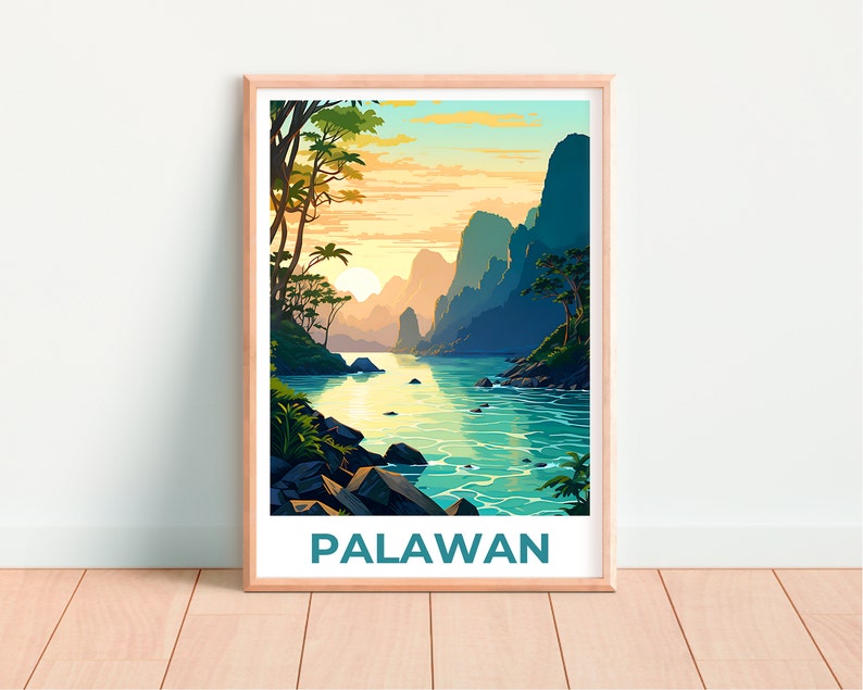 Palawan Poster, Palawan Print, Philippines Poster, Philippines Print, Palawan Travel Poster, Beach Art, Palawan Art