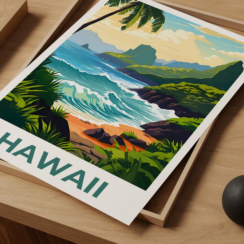 Hawaii Poster, Hawaii Print, Island Poster, Island Print, Hawaii Travel Poster, Tropical Island Poster, Hawaii Art