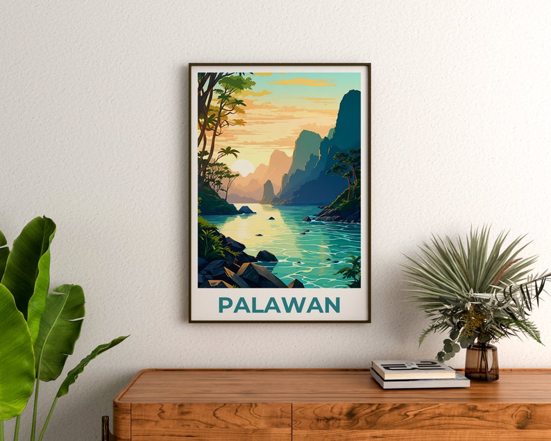 Palawan Poster, Palawan Print, Philippines Poster, Philippines Print, Palawan Travel Poster, Beach Art, Palawan Art