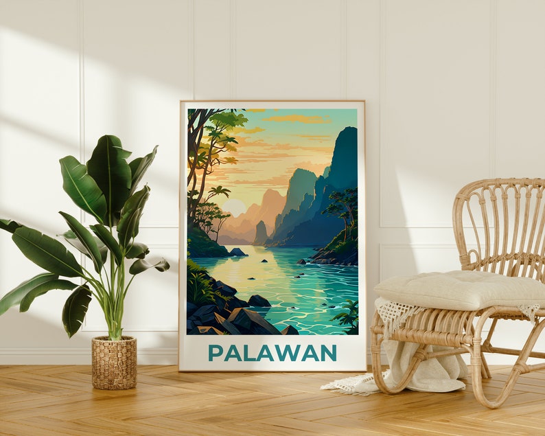Palawan Poster, Palawan Print, Philippines Poster, Philippines Print, Palawan Travel Poster, Beach Art, Palawan Art