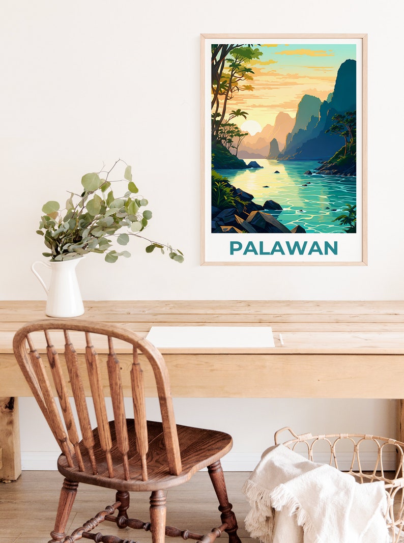 Palawan Poster, Palawan Print, Philippines Poster, Philippines Print, Palawan Travel Poster, Beach Art, Palawan Art