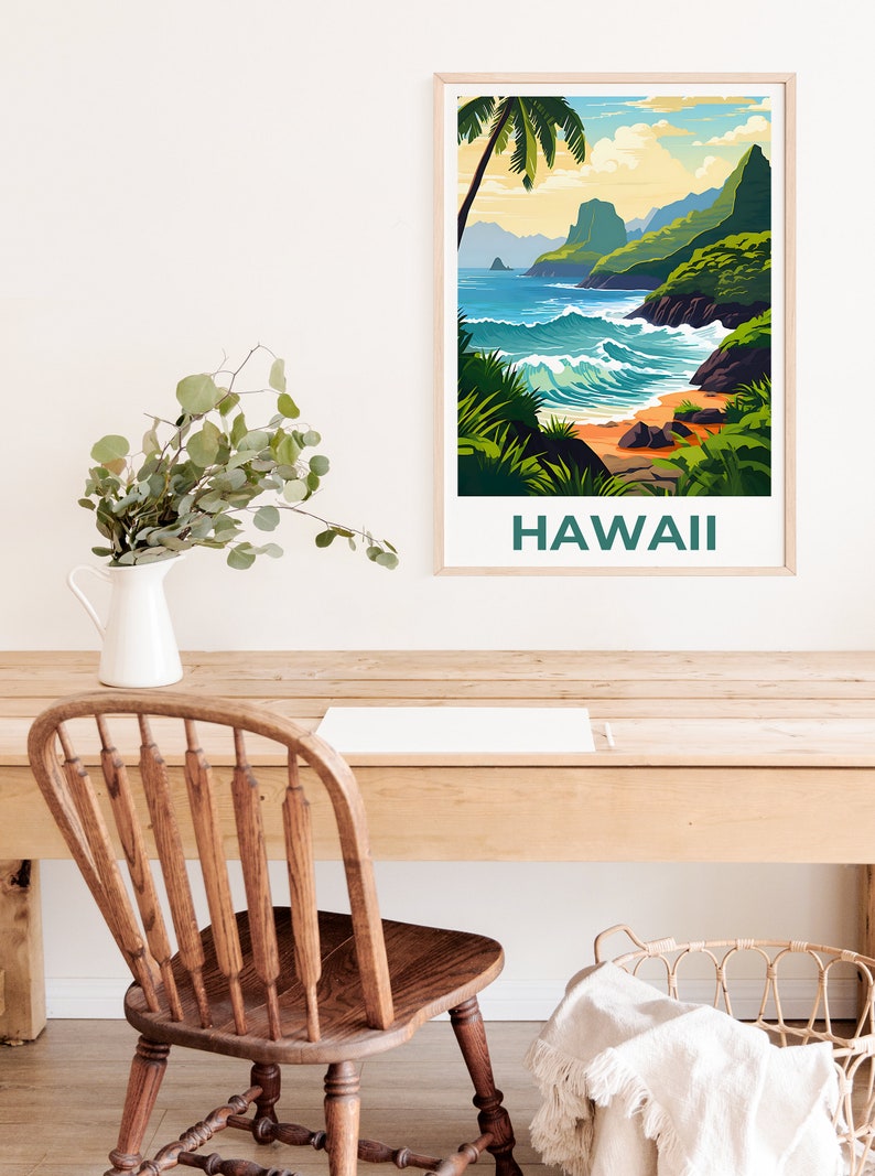 Hawaii Poster, Hawaii Print, Island Poster, Island Print, Hawaii Travel Poster, Tropical Island Poster, Hawaii Art