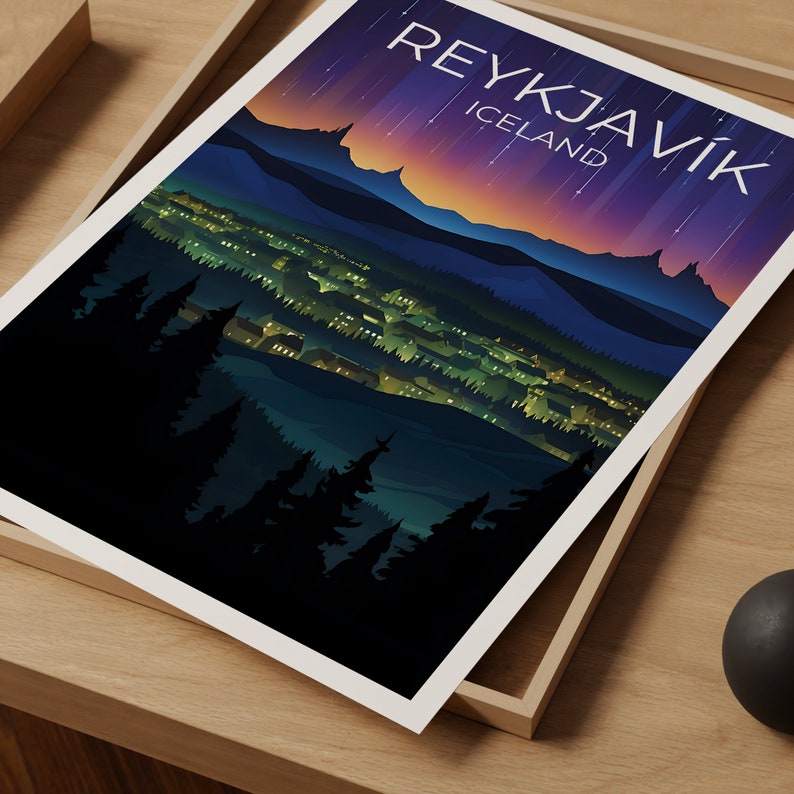 Reykjavík Travel Poster, Iceland Wall Art, Iceland Print, Reykjavík Poster, Europe Poster, City Poster, Reykjavik poster