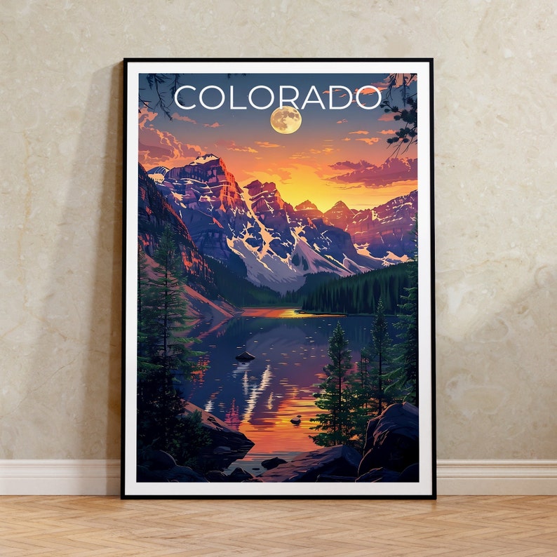 Colorado Poster, Colorado Print, Rocky Mountains Poster, Rockies Poster, Colorado Travel Poster, Mountain Art, Colorado Art