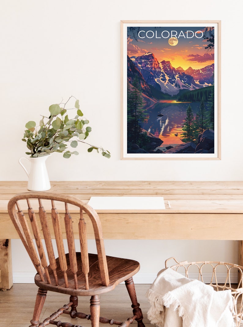 Colorado Poster, Colorado Print, Rocky Mountains Poster, Rockies Poster, Colorado Travel Poster, Mountain Art, Colorado Art