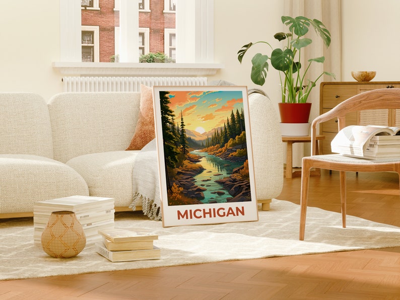 Michigan Poster, Michigan Print, Hiawatha National Forest Poster, Forest Print, Michigan Travel Poster, Michigan Art