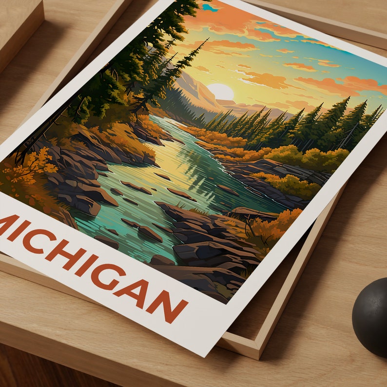 Michigan Poster, Michigan Print, Hiawatha National Forest Poster, Forest Print, Michigan Travel Poster, Michigan Art