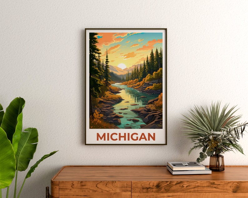 Michigan Poster, Michigan Print, Hiawatha National Forest Poster, Forest Print, Michigan Travel Poster, Michigan Art