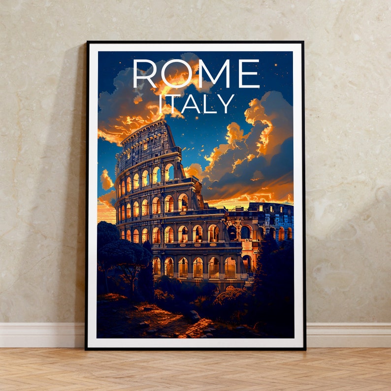 Rome Poster, Rome Print, Colosseum Poster, Colosseum Print, Italy Poster, Rome Art, Italy Gift