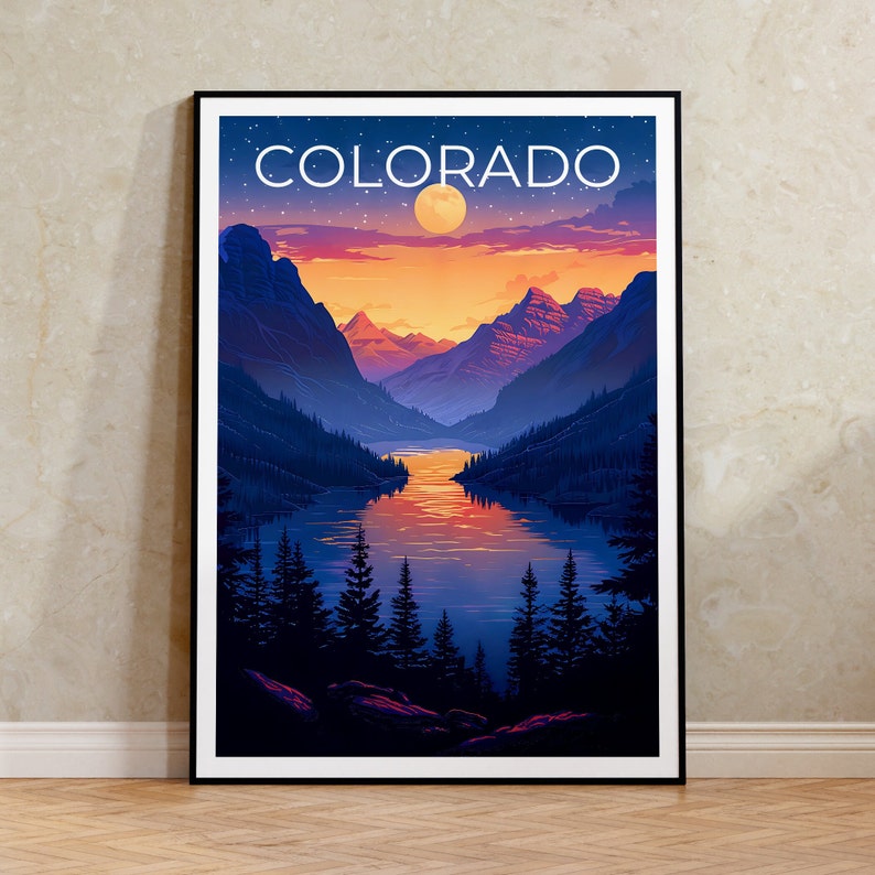 Colorado Poster, Colorado Print, Rocky Mountains Poster, Rockies Poster, Colorado Travel Poster, Mountain Art, Colorado Art