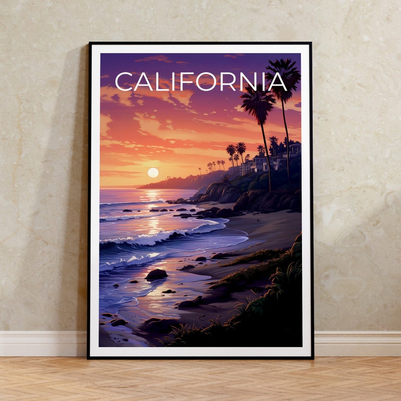 California Travel Poster, Coast Wall Art, Coast Print, California Poster, Coast Poster, California Print, California Art