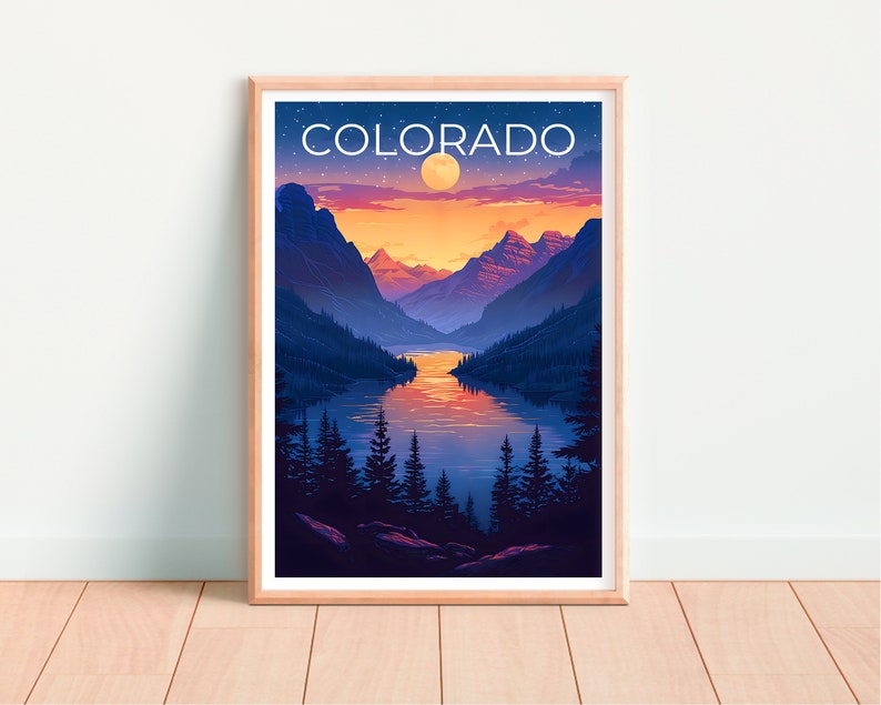Colorado Poster, Colorado Print, Rocky Mountains Poster, Rockies Poster, Colorado Travel Poster, Mountain Art, Colorado Art