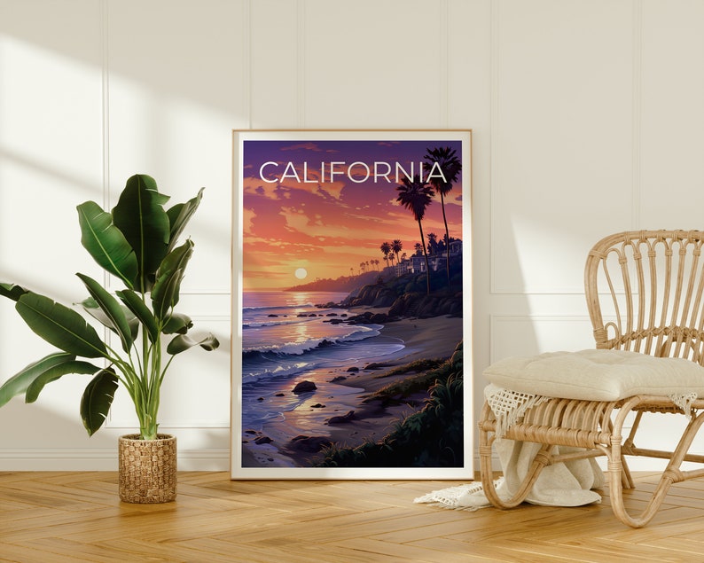 California Travel Poster, Coast Wall Art, Coast Print, California Poster, Coast Poster, California Print, California Art