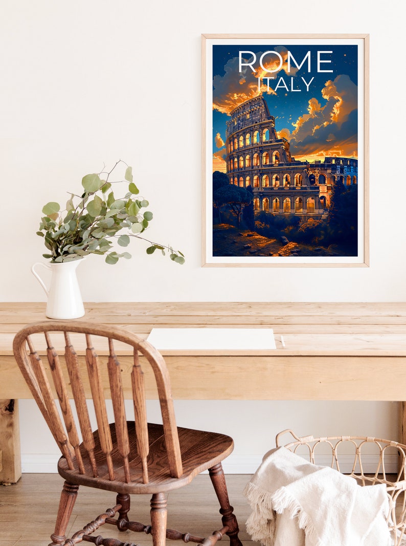Rome Poster, Rome Print, Colosseum Poster, Colosseum Print, Italy Poster, Rome Art, Italy Gift