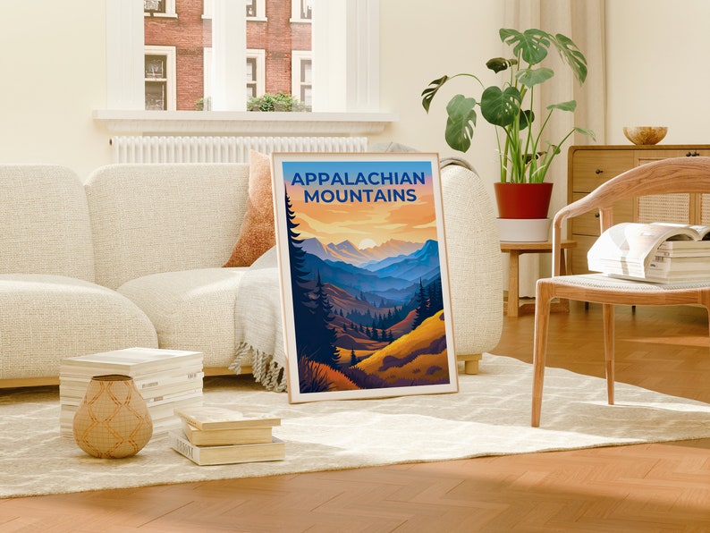Appalachian Mountains Travel Poster, Mountain Wall Art, Mountain Print, Appalachian Mountains Poster, Nature Poster