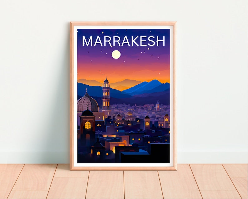 Marrakesh Travel Poster, Morocco Wall Art, Morocco Print, Marrakesh Poster, Morocco Poster, City Poster, Marrakesh Art