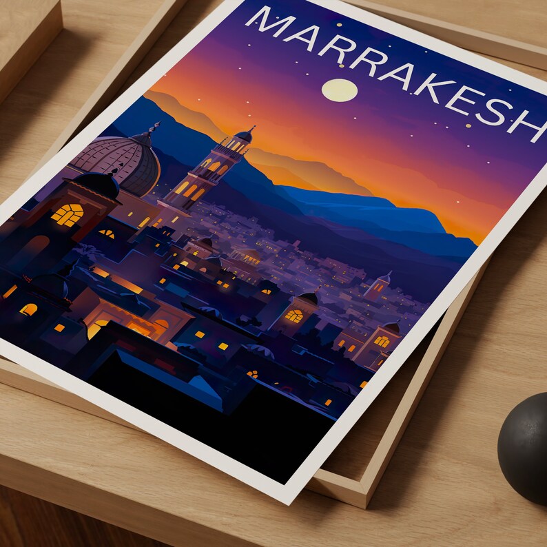Marrakesh Travel Poster, Morocco Wall Art, Morocco Print, Marrakesh Poster, Morocco Poster, City Poster, Marrakesh Art