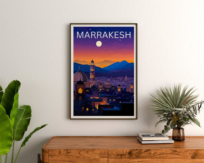 Marrakesh Travel Poster, Morocco Wall Art, Morocco Print, Marrakesh Poster, Morocco Poster, City Poster, Marrakesh Art