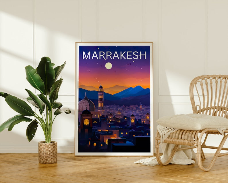 Marrakesh Travel Poster, Morocco Wall Art, Morocco Print, Marrakesh Poster, Morocco Poster, City Poster, Marrakesh Art