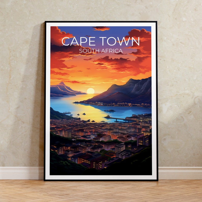 Cape Town Travel Poster, South Africa Wall Art, Africa Print, Cape Town Poster, Poster, City Poster, Cape Town Art