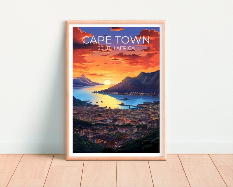 Cape Town Travel Poster, South Africa Wall Art, Africa Print, Cape Town Poster, Poster, City Poster, Cape Town Art