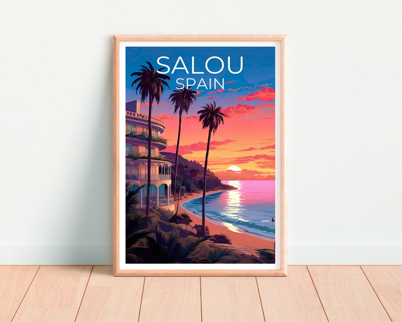Affiche de Salou, Impression de Salou, Affiche d’Espagne, Impression d’Espagne, Affiche de voyage de Salou, Art de l’Europe, Art de Salou