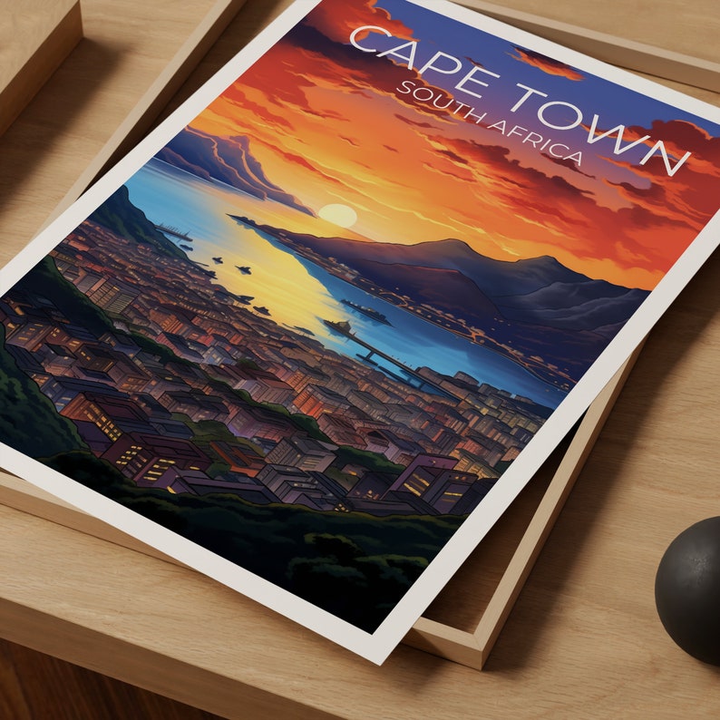 Cape Town Travel Poster, South Africa Wall Art, Africa Print, Cape Town Poster, Poster, City Poster, Cape Town Art