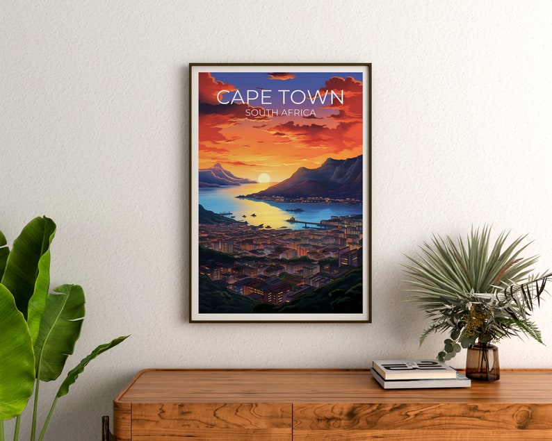 Cape Town Travel Poster, South Africa Wall Art, Africa Print, Cape Town Poster, Poster, City Poster, Cape Town Art