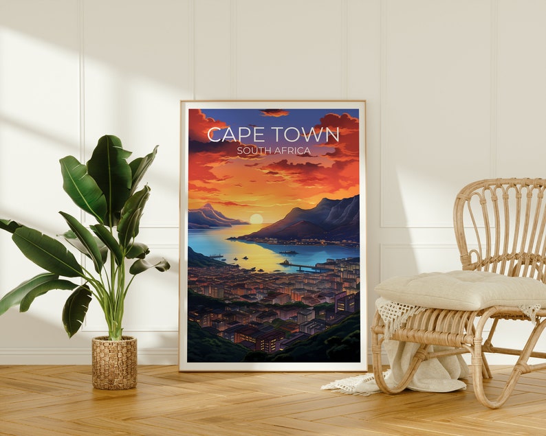 Cape Town Travel Poster, South Africa Wall Art, Africa Print, Cape Town Poster, Poster, City Poster, Cape Town Art