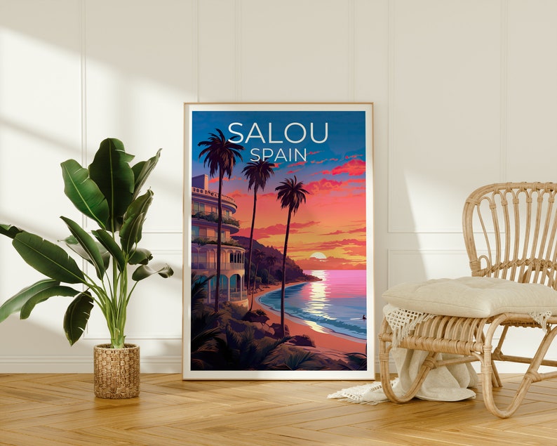 Affiche de Salou, Impression de Salou, Affiche d’Espagne, Impression d’Espagne, Affiche de voyage de Salou, Art de l’Europe, Art de Salou