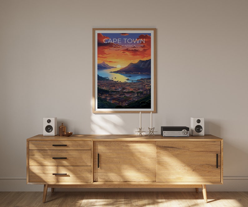 Cape Town Travel Poster, South Africa Wall Art, Africa Print, Cape Town Poster, Poster, City Poster, Cape Town Art