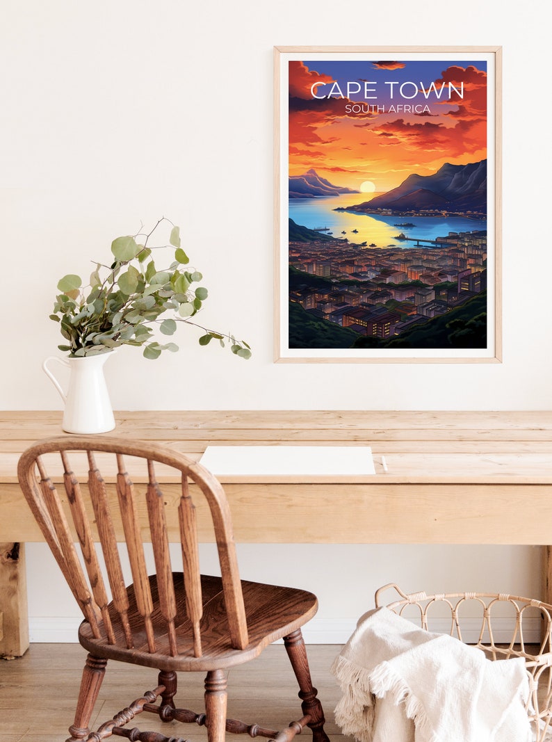 Cape Town Travel Poster, South Africa Wall Art, Africa Print, Cape Town Poster, Poster, City Poster, Cape Town Art