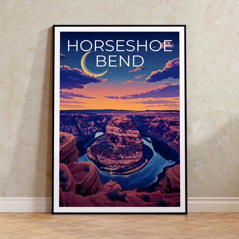 Horseshoe Bend Poster, Horseshoe Bend Druck, Arizona Kunst, Arizona Druck, Horseshoe Bend Reiseposter, Horseshoe Bend Geschenk