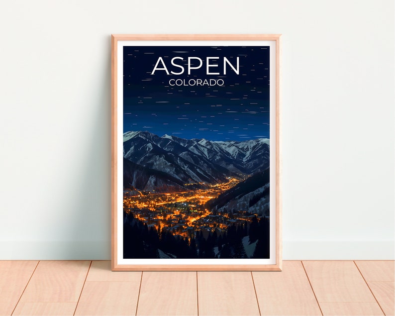 Aspen Travel Poster, Colorado Wall Art, Colorado Print, Aspen Poster, Mountain Poster, City Poster, Aspen Art