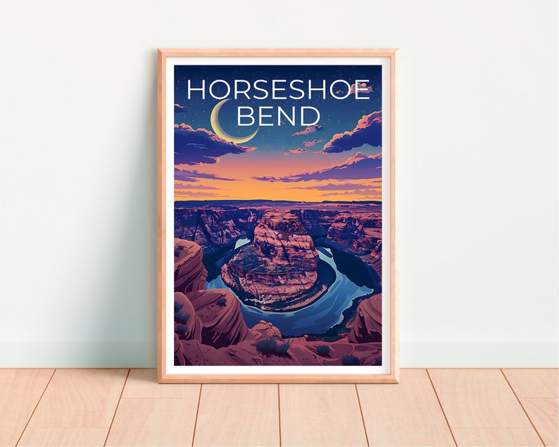 Horseshoe Bend Poster, Horseshoe Bend Print, Arizona Art, Arizona Print, Horseshoe Bend Travel Poster, Horseshoe Bend Gift