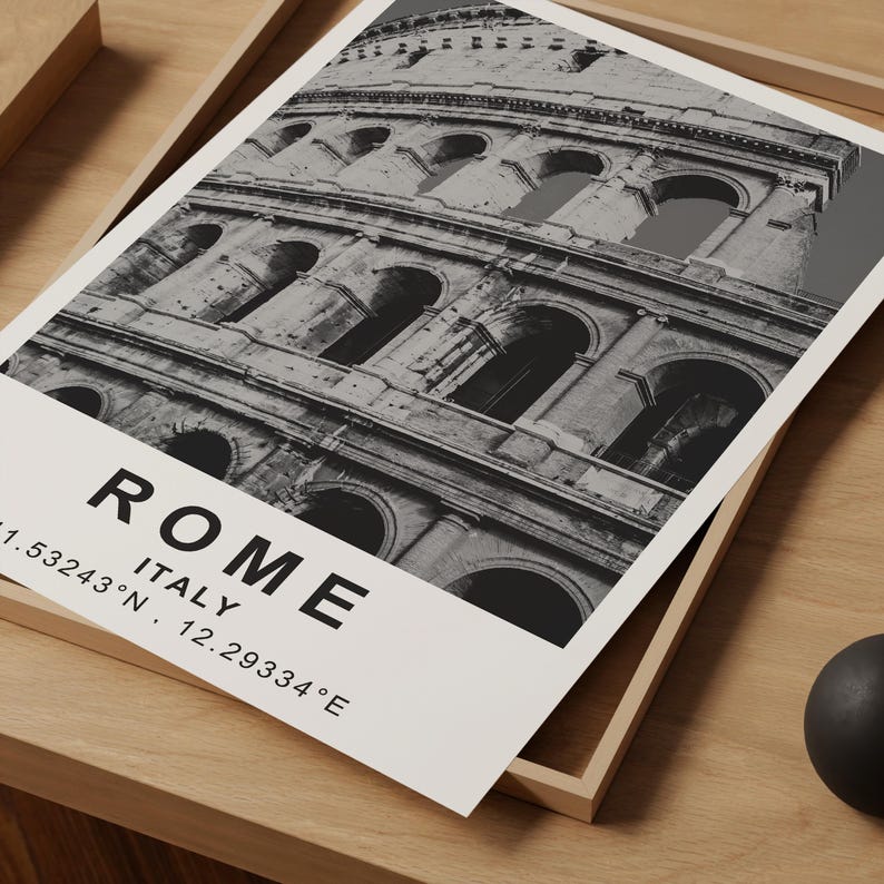Rome Poster, Italy Travel Print, Europe Art, Colosseum Illustration, Roman Architecture Poster, Scenic Wall Art, Home Decor, Birthday Gift