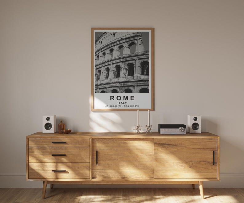 Rome Poster, Italy Travel Print, Europe Art, Colosseum Illustration, Roman Architecture Poster, Scenic Wall Art, Home Decor, Birthday Gift