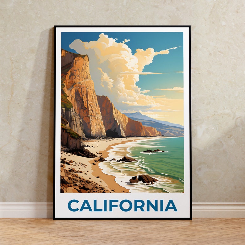 California Poster, California Print, Point Mugu State Park Poster, Beach Poster, California Travel Poster, California Art