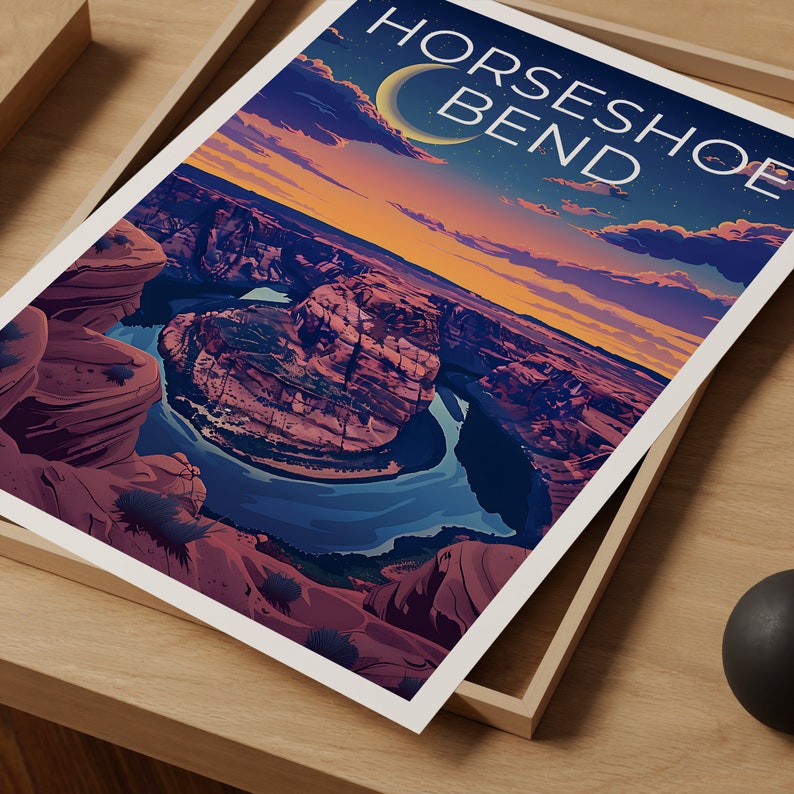 Horseshoe Bend Poster, Horseshoe Bend Print, Arizona Art, Arizona Print, Horseshoe Bend Travel Poster, Horseshoe Bend Gift