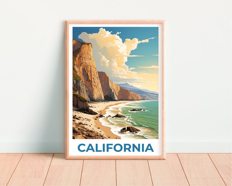 California Poster, California Print, Point Mugu State Park Poster, Beach Poster, California Travel Poster, California Art