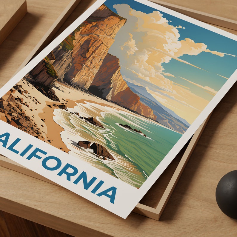 California Poster, California Print, Point Mugu State Park Poster, Beach Poster, California Travel Poster, California Art