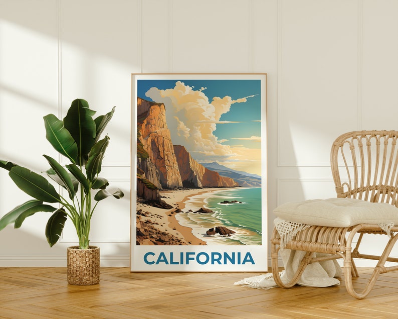 California Poster, California Print, Point Mugu State Park Poster, Beach Poster, California Travel Poster, California Art