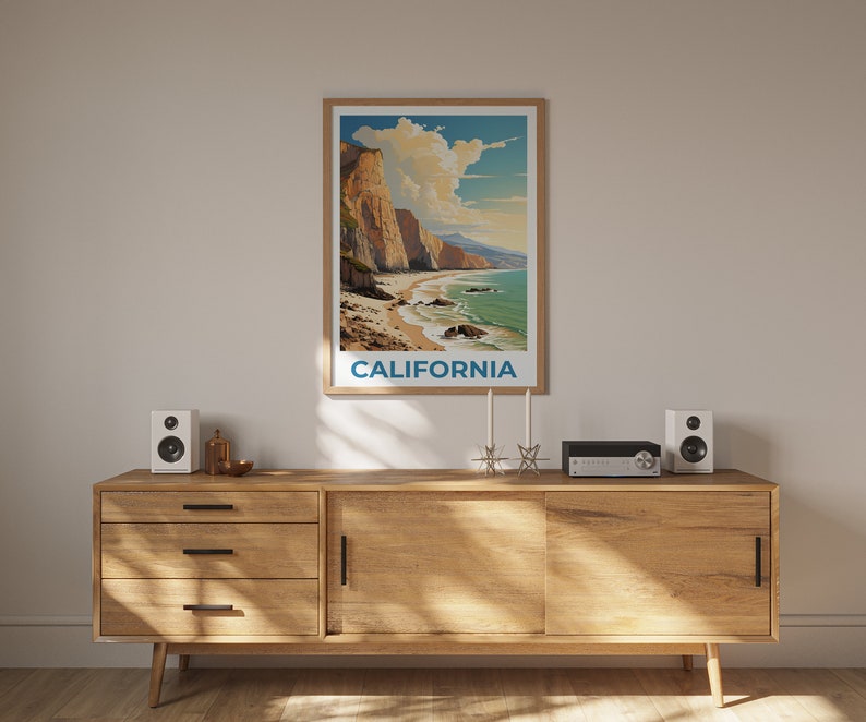 California Poster, California Print, Point Mugu State Park Poster, Beach Poster, California Travel Poster, California Art
