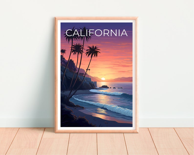 California Travel Poster, Coast Wall Art, Coast Print, California Poster, Coast Poster, California Print, California Art