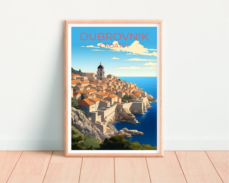 Dubrovnik Travel Poster, Croatia Wall Art, Croatia Print, Dubrovnik Poster, Europe Poster, City Poster, Dubrovnik Art