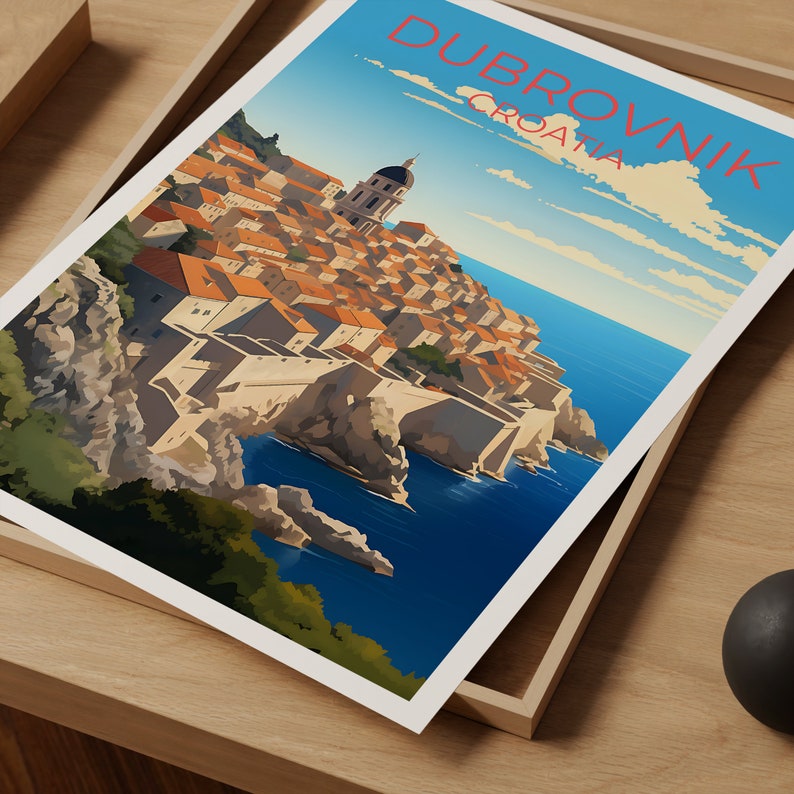 Dubrovnik Travel Poster, Croatia Wall Art, Croatia Print, Dubrovnik Poster, Europe Poster, City Poster, Dubrovnik Art