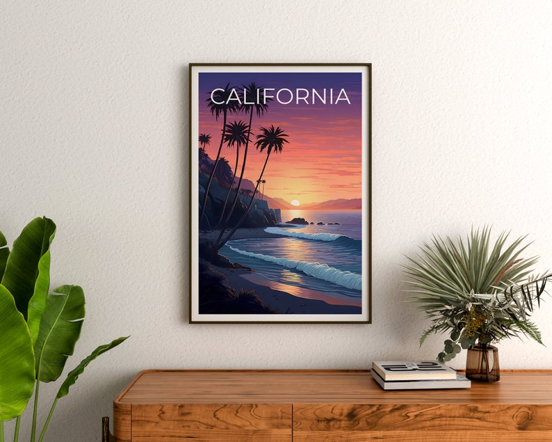 California Travel Poster, Coast Wall Art, Coast Print, California Poster, Coast Poster, California Print, California Art