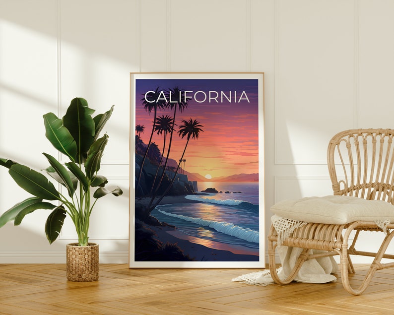 California Travel Poster, Coast Wall Art, Coast Print, California Poster, Coast Poster, California Print, California Art